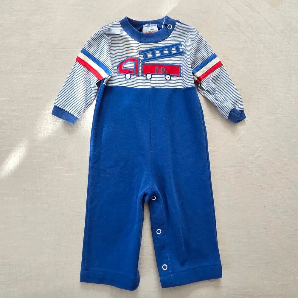 Vintage Healthtex Firetruck Bodysuit 12 months